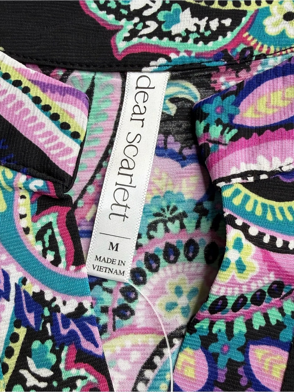 Dear Scarlett Lizzy Top NWT Colorful Paisley Floral Boho Blouse Medium - Picture 8 of 10